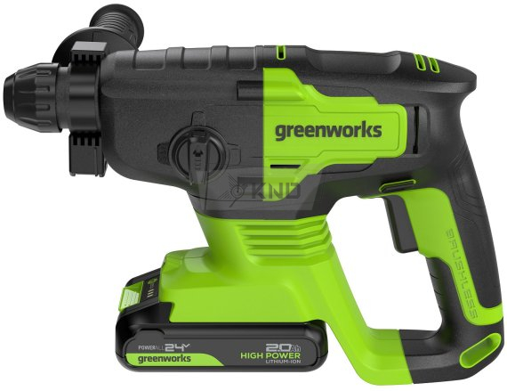 Перфоратор аккумуляторный Greenworks GD24SDS2 с АКБ 2 Ач и ЗУ - фото №10