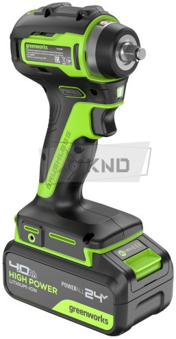 Гайковерт ударный аккумуляторный Greenworks GD24IW200 с АКБ 4 Ач и ЗУ - фото №2