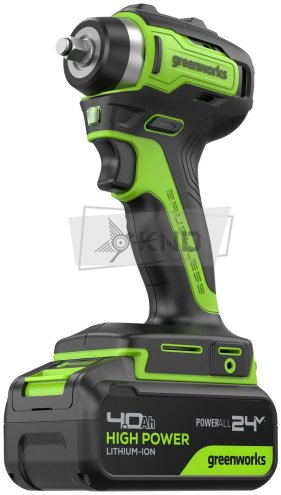 Гайковерт ударный аккумуляторный Greenworks GD24IW200 с АКБ 4 Ач и ЗУ - фото №4