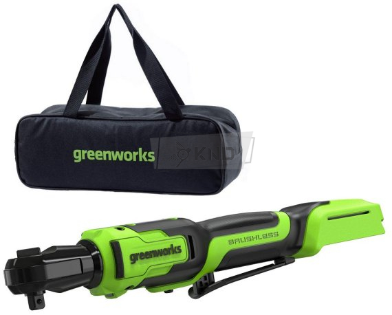 Гайковерт-трещотка аккумуляторная Greenworks GD24RW 24В, с АКБ 2 Ач и ЗУ с сумкой - фото №4