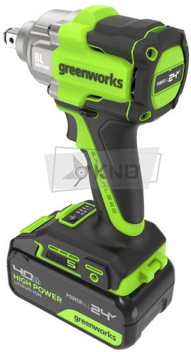 Гайковерт ударный аккумуляторный Greenworks IW5500 с АКБ 4 Ач и ЗУ - фото №2