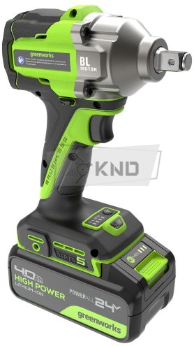 Гайковерт ударный аккумуляторный Greenworks IW5500 с АКБ 4 Ач и ЗУ - фото №1