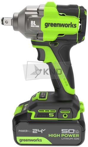 Гайковерт ударный аккумуляторный Greenworks IW5500 с АКБ 5 Ач и ЗУ - фото №1
