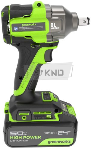 Гайковерт ударный аккумуляторный Greenworks IW5500 с АКБ 5 Ач и ЗУ - фото №5