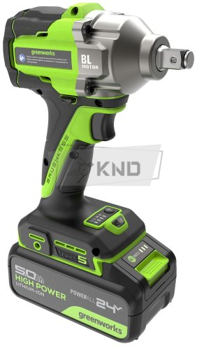 Гайковерт ударный аккумуляторный Greenworks IW5500 с АКБ 5 Ач и ЗУ - фото №6