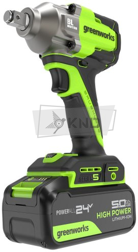 Гайковерт ударный аккумуляторный Greenworks IW5500 с АКБ 5 Ач и ЗУ - фото №8