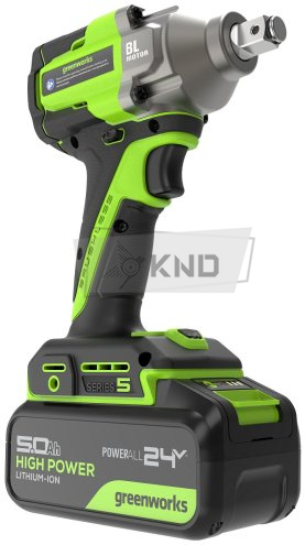 Гайковерт ударный аккумуляторный Greenworks IW5500 с АКБ 5 Ач и ЗУ - фото №9