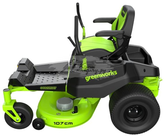 Райдер садовый аккумуляторный с нулевым радиусом разворота Greenworks GC82ZT107 82В без АКБ и ЗУ - фото №1