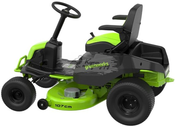 Трактор садовый аккумуляторный Greenworks GC82LT107, 82V, без АКБ и ЗУ - фото №4