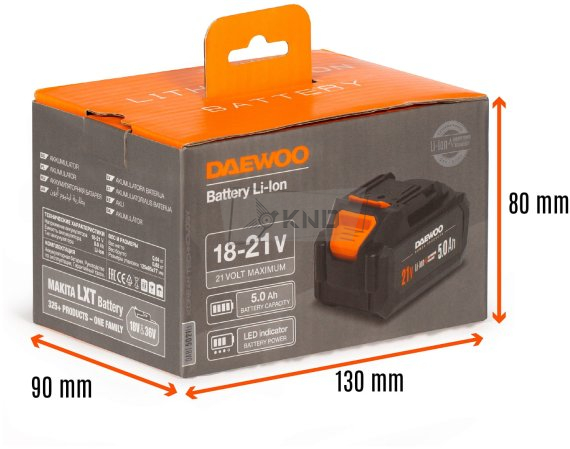 Аккумулятор DAEWOO DABT 5021Li 21В, 5 Ач - фото №6