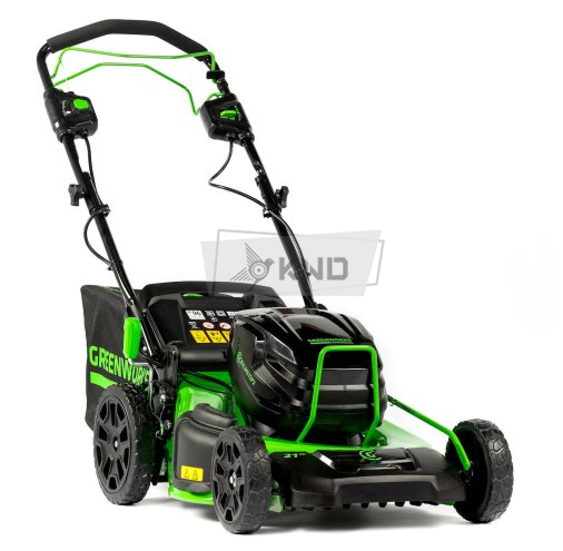 Аккумуляторная газонокосилка Greenworks GC82LM51SP2ХK2 с 2 АКБ 5 Ач и ЗУ - фото №1