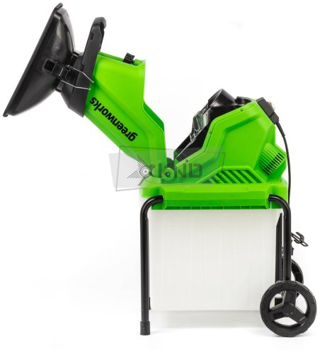 Измельчитель садовый электрический Greenworks GW-2800SD с контейнером - фото №12