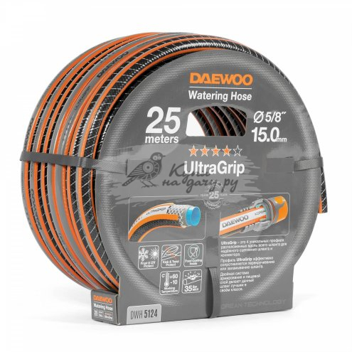 Шланг для полива DAEWOO UltraGrip DWH 5124 25м 15мм 5/8" - фото №2