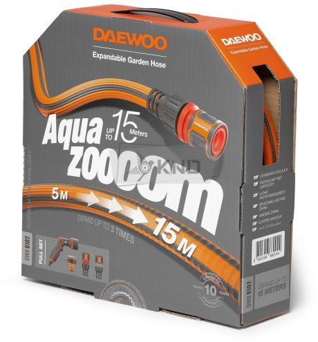 Шланг растягивающийся Aquazoom 5-15м с набором для полива DAEWOO DWH 6102 - фото №4