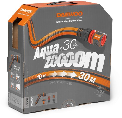Шланг растягивающийся Aquazoom 10-30м с набором для полива DAEWOO DWH 6105 - фото №3