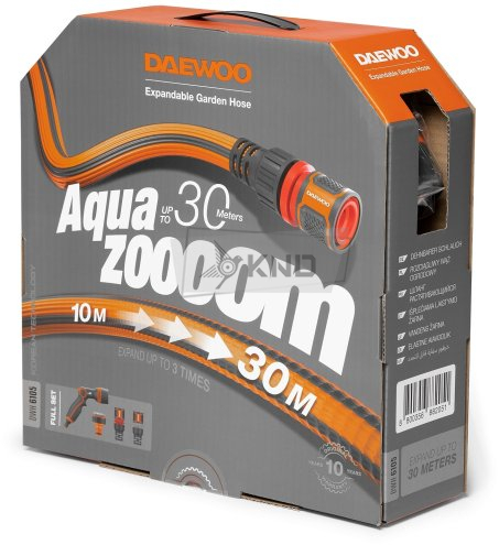 Шланг растягивающийся Aquazoom 10-30м с набором для полива DAEWOO DWH 6105 - фото №4
