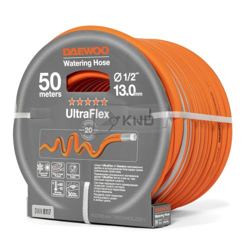 Шланг для полива DAEWOO UltraFlex DWH 8117 50м 13мм 1/2" - фото №2