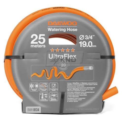Шланг для полива DAEWOO UltraFlex DWH 8134 25м 19мм 3/4" - фото №1
