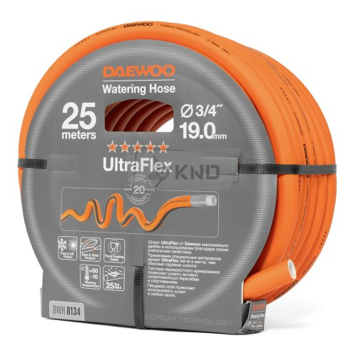 Шланг для полива DAEWOO UltraFlex DWH 8134 25м 19мм 3/4" - фото №2