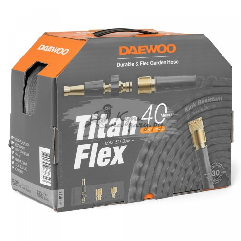 Шланг для полива DAEWOO TitanFlex DWH 9126 40м 15мм 5/8" с комплектом для полива - фото №10
