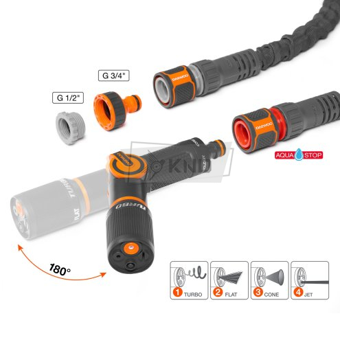 Шланг для полива DAEWOO TitanFlex DWH 9222 15м 15мм 5/8" с комплектом для полива - фото №4