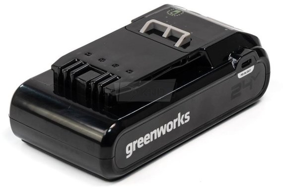 Аккумулятор Greenworks G24B4+, 24В, 4Ач с двумя USB-C разъемами (2940407) - фото №1