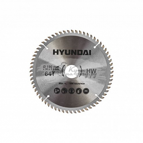 Пильный диск Hyundai 205206 190 мм по ламинату - фото №1