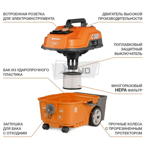Пылесос универсальный DAEWOO DAVC 2000S - фото №6