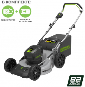 Газонокосилка аккумуляторная Greenworks GC82LM46K5 с АКБ 5 Ач и ЗУ в Волгограде