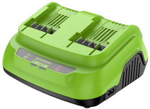 Ультрабыстрое двойное зарядное устройство Greenworks G24X2C8 24В, 8А (2958707) в Омске