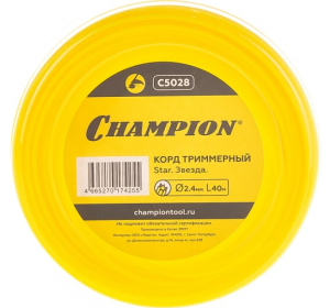 Леска для триммера Champion C5028 Star 2.4 мм х 40 м в Саратове