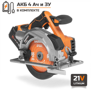 Циркулярная пила аккумуляторная DAEWOO DAS 1621Li SET с АКБ 4 Ач и ЗУ в Великих Луках