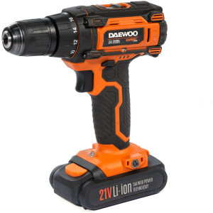 Дрель-шуруповерт аккумуляторная DAEWOO DAA 2120Li с 2 АКБ 1,5 Ач и ЗУ (уценка) в Курске