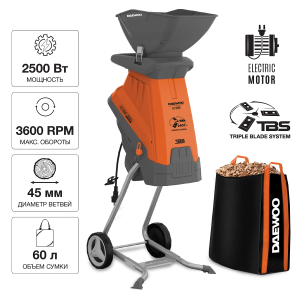 Измельчитель садовый электрический DAEWOO DSR 2550E в Великих Луках