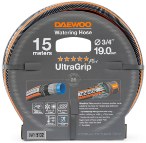 Шланг для полива DAEWOO UltraGrip Plus DWH 5132 15м 19мм 3/4" в Комсомольске-на-Амуре