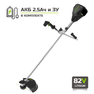 Триммер аккумуляторный Greenworks GC82BCBK25 с АКБ 2.5 Ач и ЗУ в Белгороде