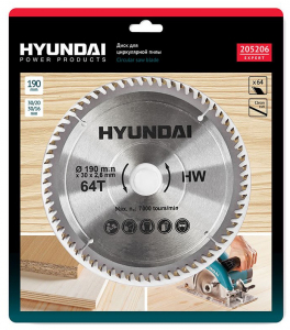 Пильный диск Hyundai 205206 190 мм по ламинату во Владивостоке