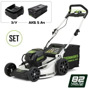 Газонокосилка аккумуляторная Greenworks GC82LM51K5 с АКБ 5 Ач и ЗУ в Белгороде