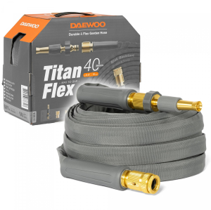 Шланг для полива DAEWOO TitanFlex DWH 9126 40м 15мм 5/8" с комплектом для полива в Севастополе