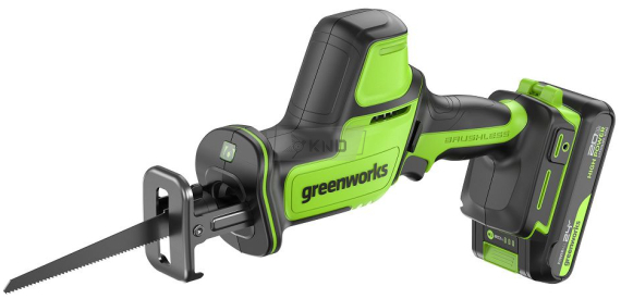 Сабельная пила аккумуляторная GreenWorks GreenWorks GPT-CRS-25 24В, с АКБ 2 Ач и ЗУ