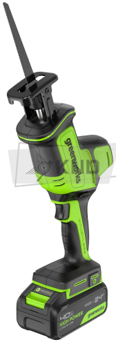 Сабельная пила аккумуляторная GreenWorks GreenWorks GPT-CRS-25 24В, с АКБ 4 Ач и ЗУ