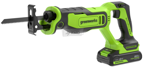 Сабельная пила аккумуляторная GreenWorks GPT-BLRS-1 24В, с АКБ 2 Ач и ЗУ