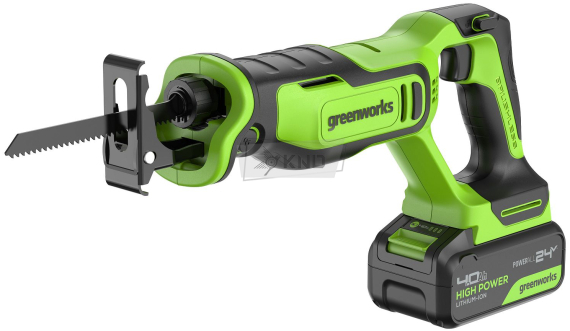 Сабельная пила аккумуляторная GreenWorks GPT-BLRS-1 24В, с АКБ 4 Ач и ЗУ