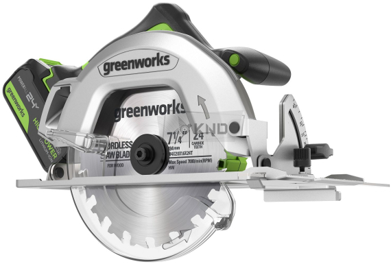 Аккумуляторная циркулярная пила Greenworks GD24CS с АКБ 5 Ач и ЗУ