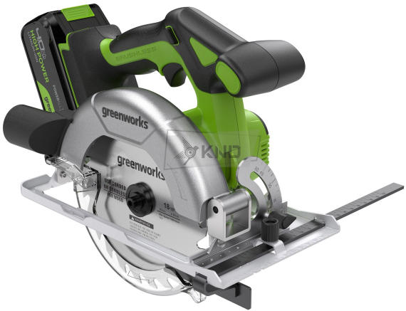 Циркулярная пила аккумуляторная Greenworks GD24CS165, 24В, с АКБ 4 Ач и ЗУ