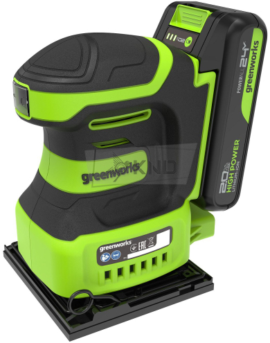 Аккумуляторная шлифовальная машина Greenworks G24SS14 с АКБ 2 Ач и ЗУ