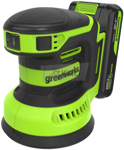 Эксцентриковая аккумуляторная шлифмашина Greenworks OS325 с АКБ 2 Ач и ЗУ