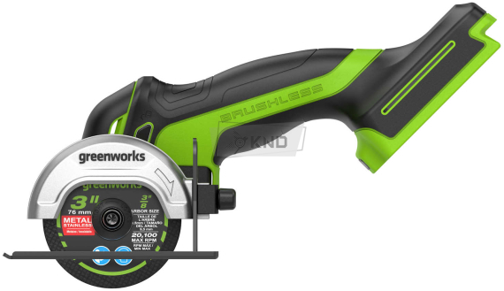 Угловая шлифовальная машина, аккумуляторная Greenworks GD24UCS, 24V, бесщеточная, 76 мм, без АКБ и ЗУ