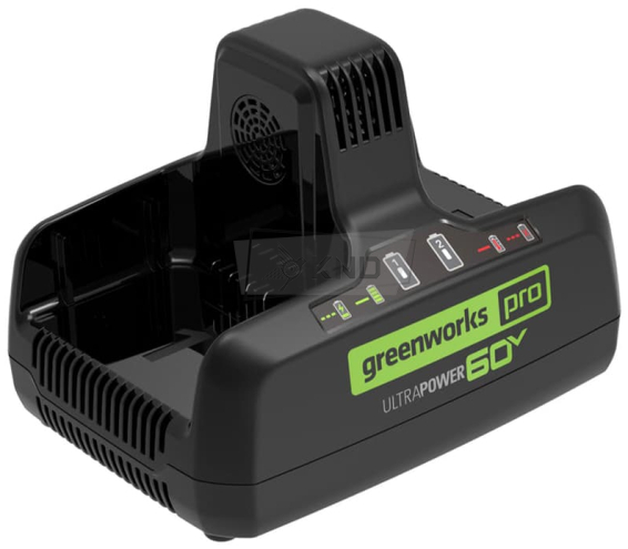 Зарядное устройство Greenworks G60DC10, 60В, 10А быстрая зарядка для двух аккумуляторов (2954407)